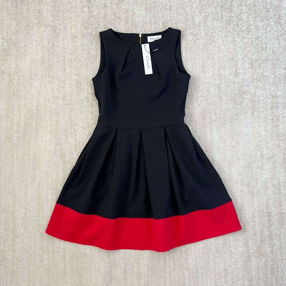 NWT Closet London Black Red Sleeveless Work Midi Dress With Pockets 6